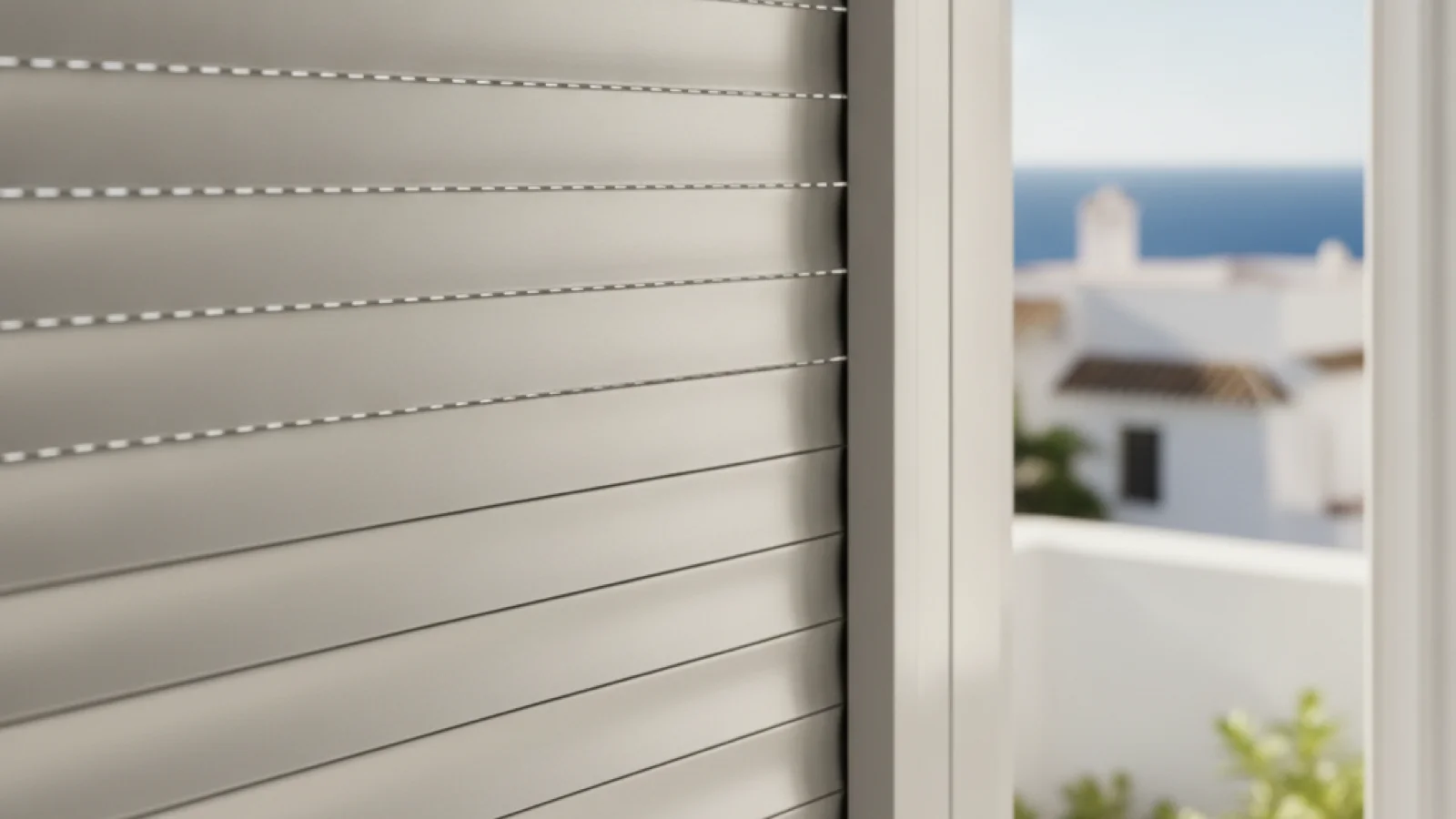 Persiana de aluminio reparada en una vivienda de Gavà con vistas al mar